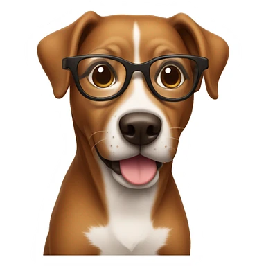 Brown dog with glasses sticker