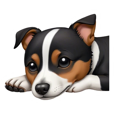 Sleeping black jack russell sticker