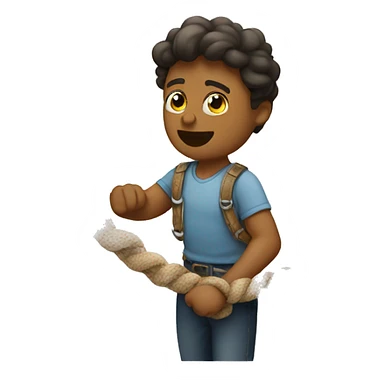 pulling a rope sticker