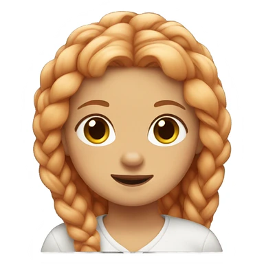 Ginger girl with braided hair and black spitz sticker
