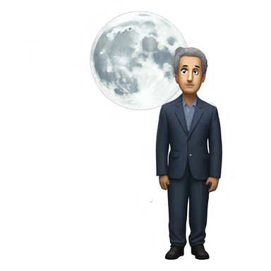 James Winston, looking at the moon as 11 ostriches attack him sticker