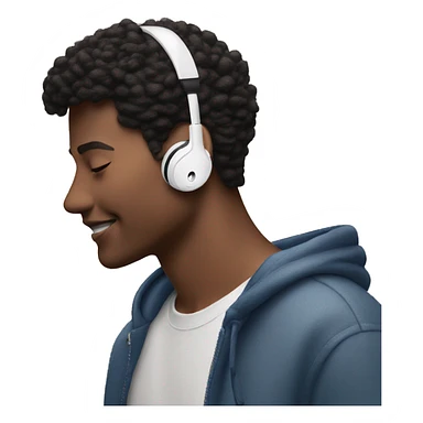 Person listening to music via apple airpods sticker