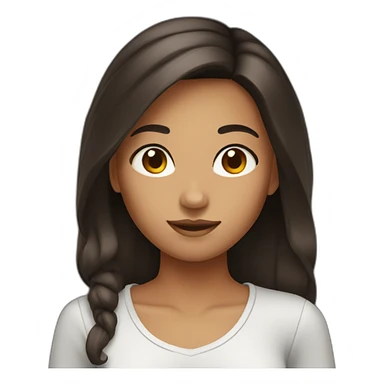 Girl with dark brown hair and tanned skin sticker