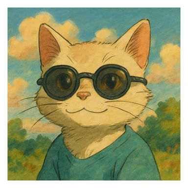 cat wearing sunglasses sticker