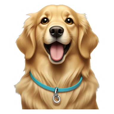 golden retriever holding a leash in her mouth sticker