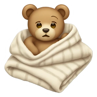 Baby Teddy Bear sleeping in a blanket  sticker