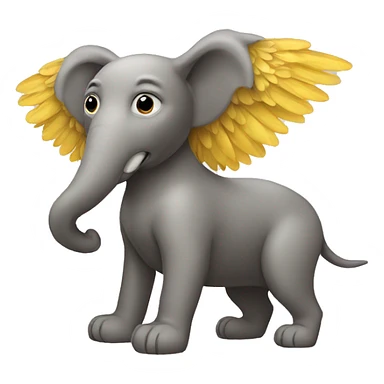 A dog with elephant and eagle body sticker