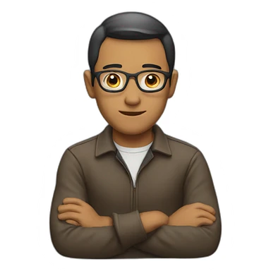 men thinking sticker