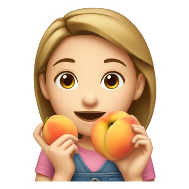 girl eating peach sticker