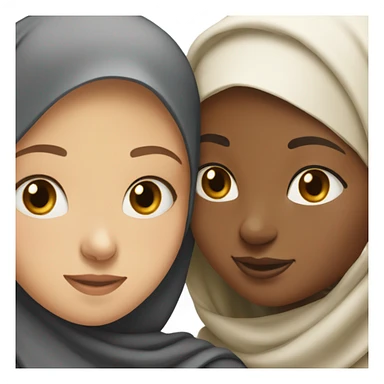 Hjiab girl hugging a brunette girl sticker