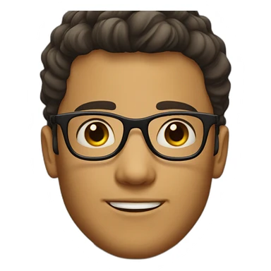 jawlined boy with medium hairs and glasses sticker