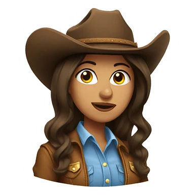 brunette cowgirl  sticker