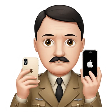Hitler with an iPhone sticker
