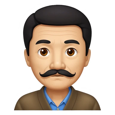 Old Chinese man with full mustache sticker