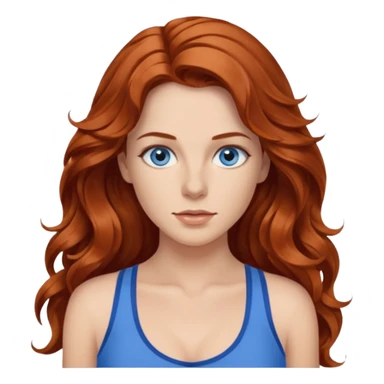 Matt Ryan Constantine and Long wavy Auburn hair woman BLUE eyes wearing blue cami sticker