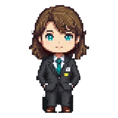 simple chibi office worker in business casual sticker