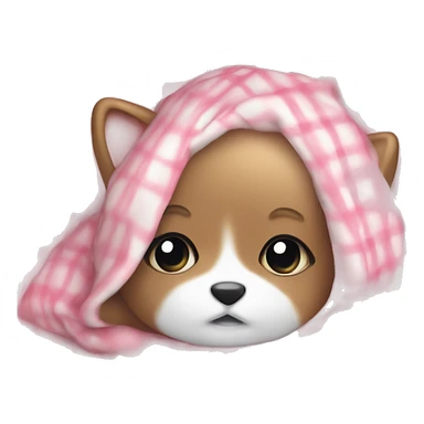 Cute pink and white plaid blanket ￼ sticker