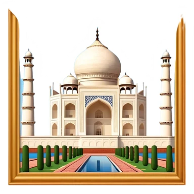 Taj Mahal surrounded by text brackets  sticker