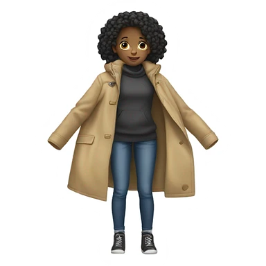 Little light skin, black girl hanging up her coat sticker