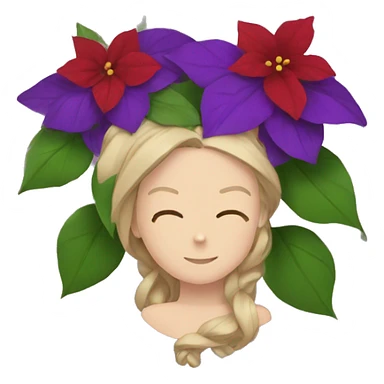 violet and pointsettia sticker