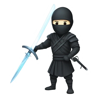Bald ninja with spectral sword sticker