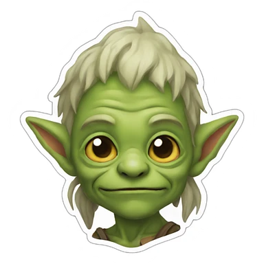 minimal cute goblin sticker sticker