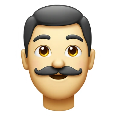 Wink kiss face with mustache  sticker