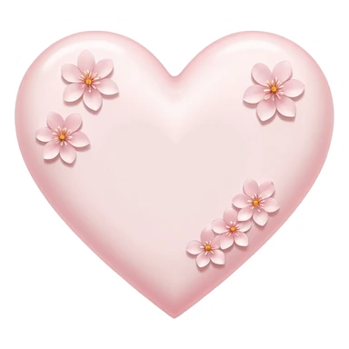white heart emoji with subtle sakura petal texture sticker