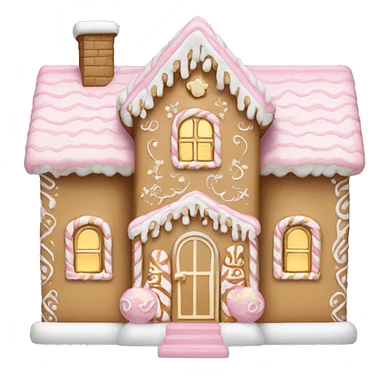 light pink and gold and white gingerbread house sticker
