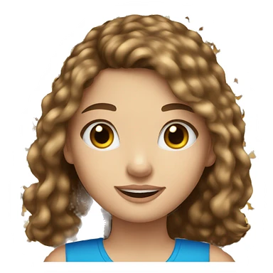 Teenage long brown haired girl with blue eyes wearing a leopard print top sticker