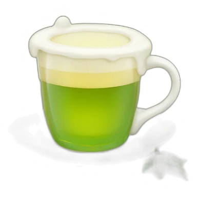 Beer goes well with green tea in a teacup sticker