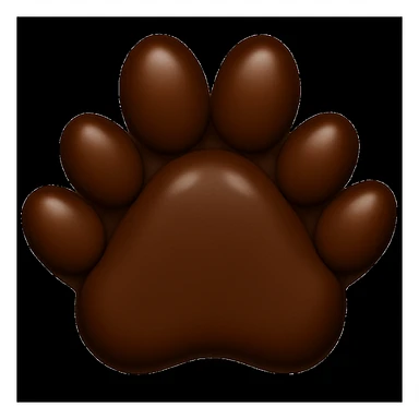 Make the paw print dark brown in apple style emojis sticker