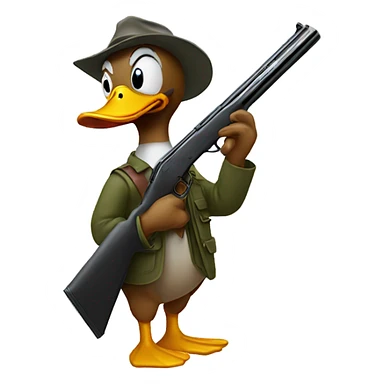 Duck with shotgun sticker