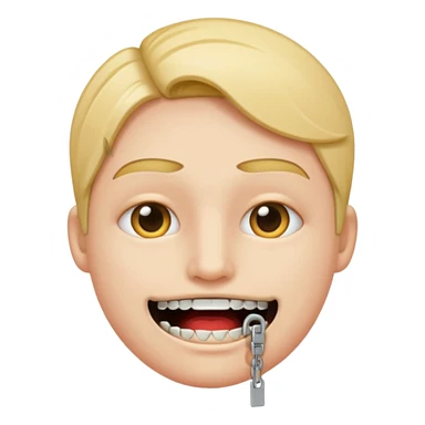 zipper mouth sticker