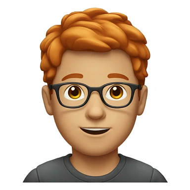 Red headed boy with glasses sticker