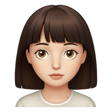 branca, olhos hazel, franjnha, pequenas sardas, cabelo castanho escuro sticker