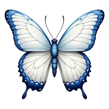 Butterfly covered in white paint sticker