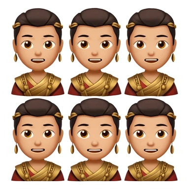 create an emoji set of a cartoonish character from china from 2000 BC doing different emotions sticker