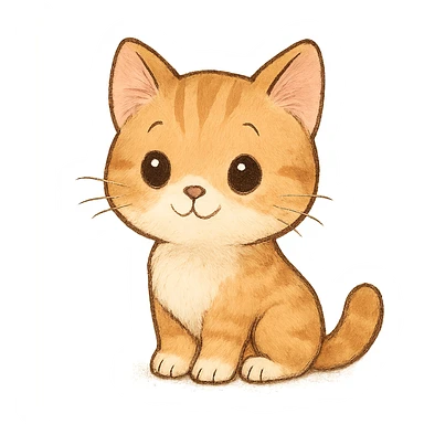 cute cat sitting, adorable and charming, general style sticker