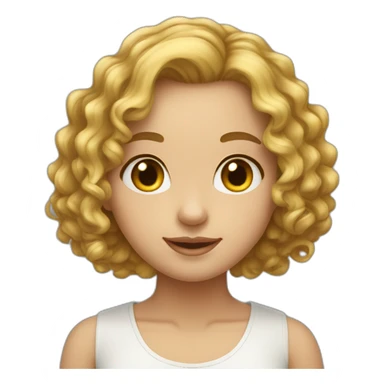 girl with long curly hair under a bob and fair skin под каре и светлой кожей sticker