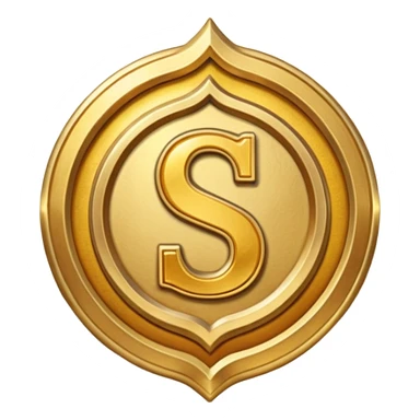 Create a custom emoji badge featuring a stylized, letter “S”. Design it in the Gold rank theme from League of Legends. Use warm gold metallic textures, bright highlights, and a noble, premium feel. Emblem-like and highly polished.
 sticker