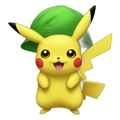 Pikachu green sticker
