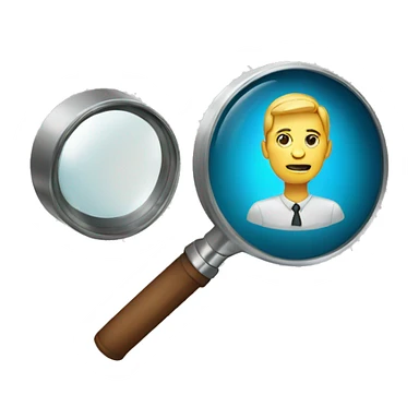 magnifying glass with a person avatar sticker