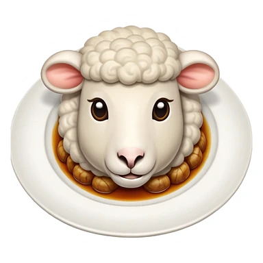 Sheep head dish on a plate sticker