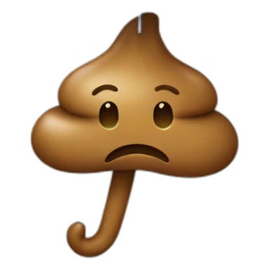 Poop emoji with umbrella  sticker