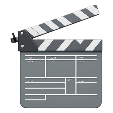 minimalist movie clapperboard with single diagonal line and thin geometric outline sticker