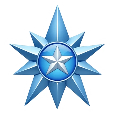 blue verified symbol with white tick in center, 12 corner shape sticker