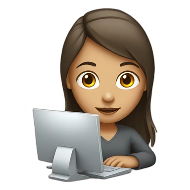 Girl computer sticker