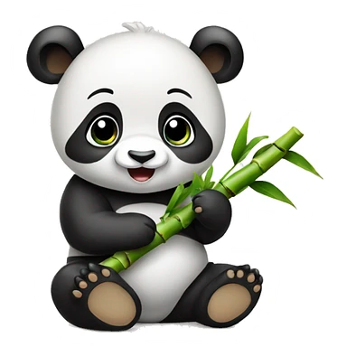 Baby panda eating bamboo  sticker