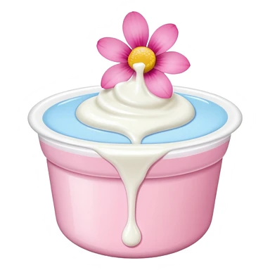 Yogurt dripping from a pink flower  sticker